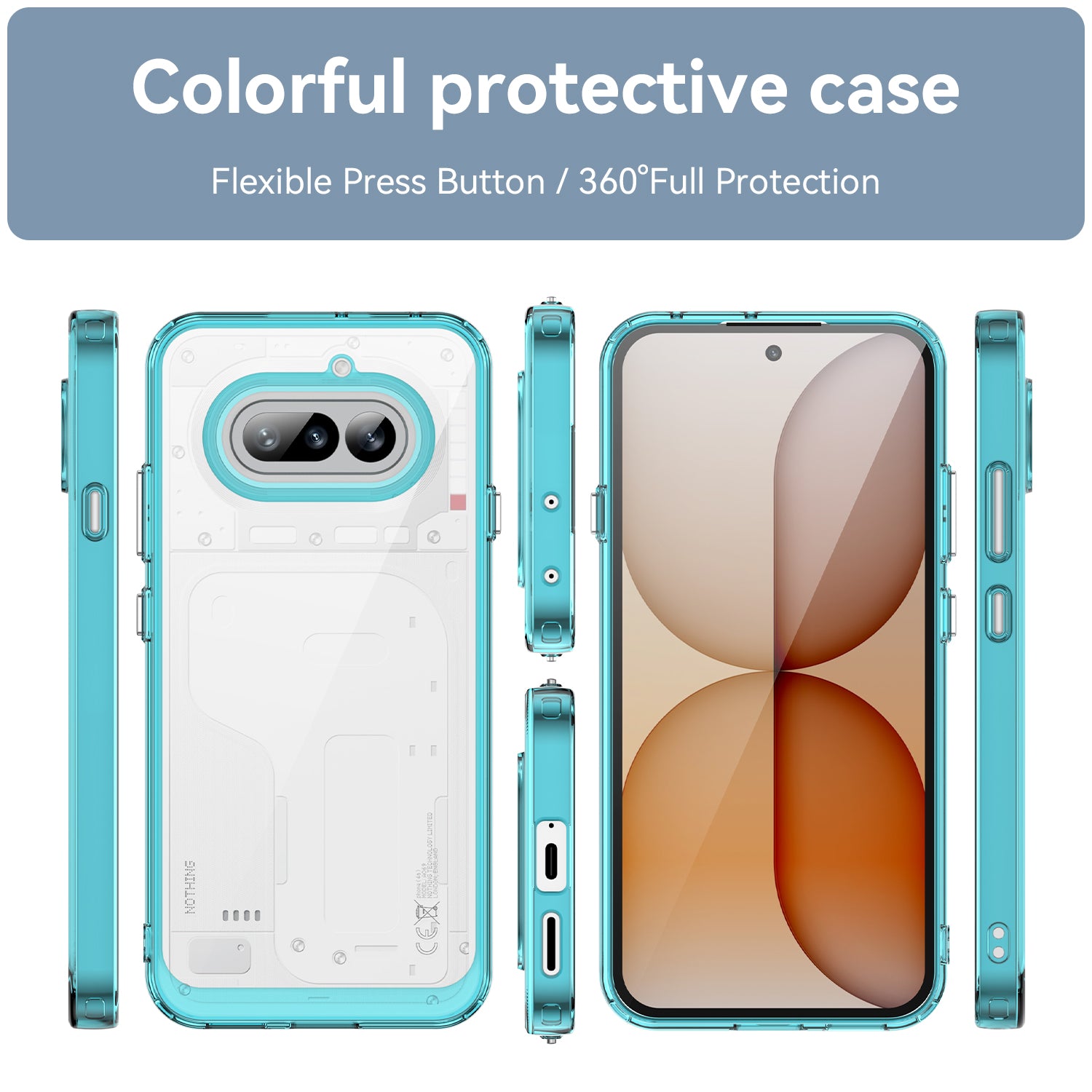 Nothing Phone (4a) Soft TPU Bumper Shockproof Cover Case [Clear Blue]