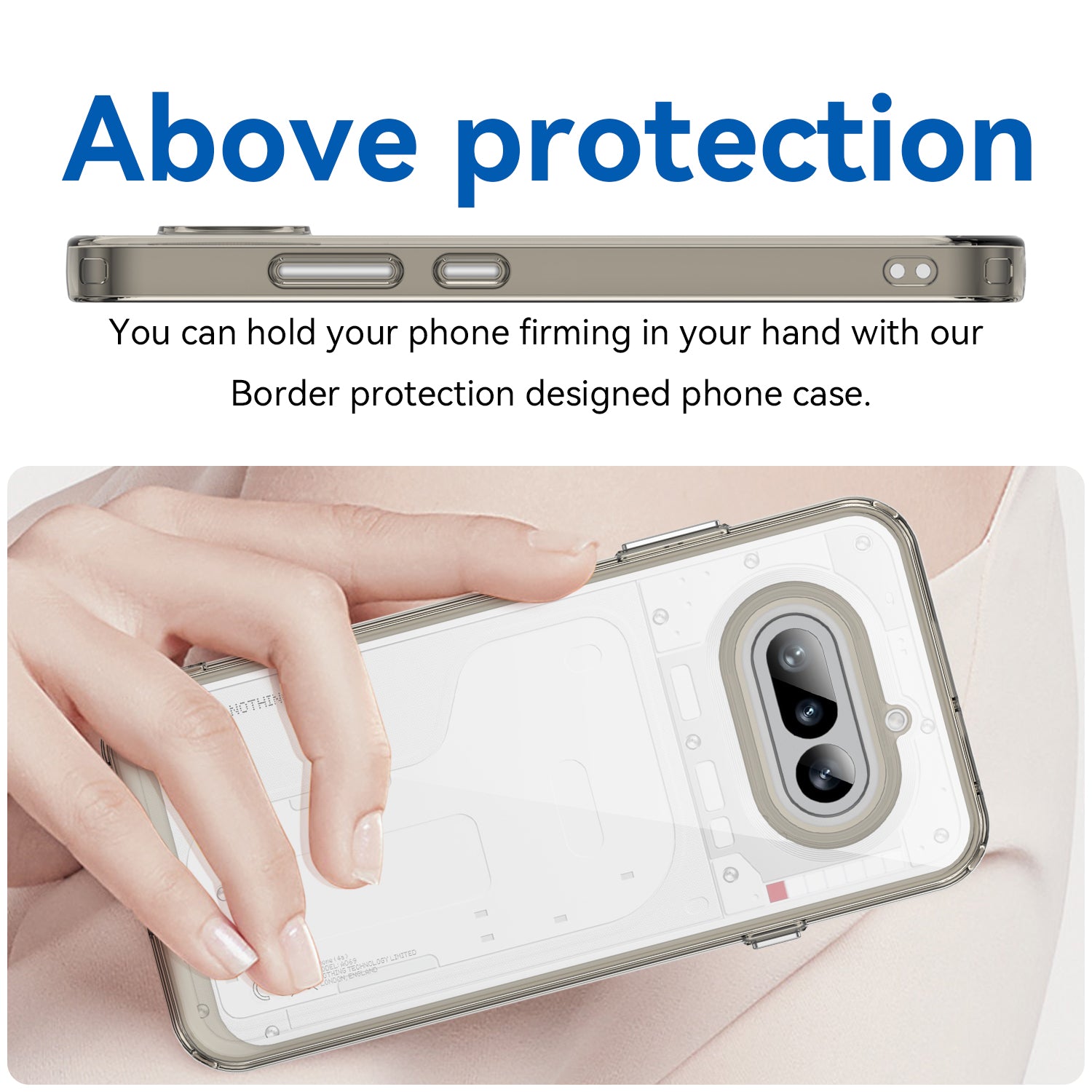 Nothing Phone (4a) Soft TPU Bumper Shockproof Cover Case [Clear Grey]