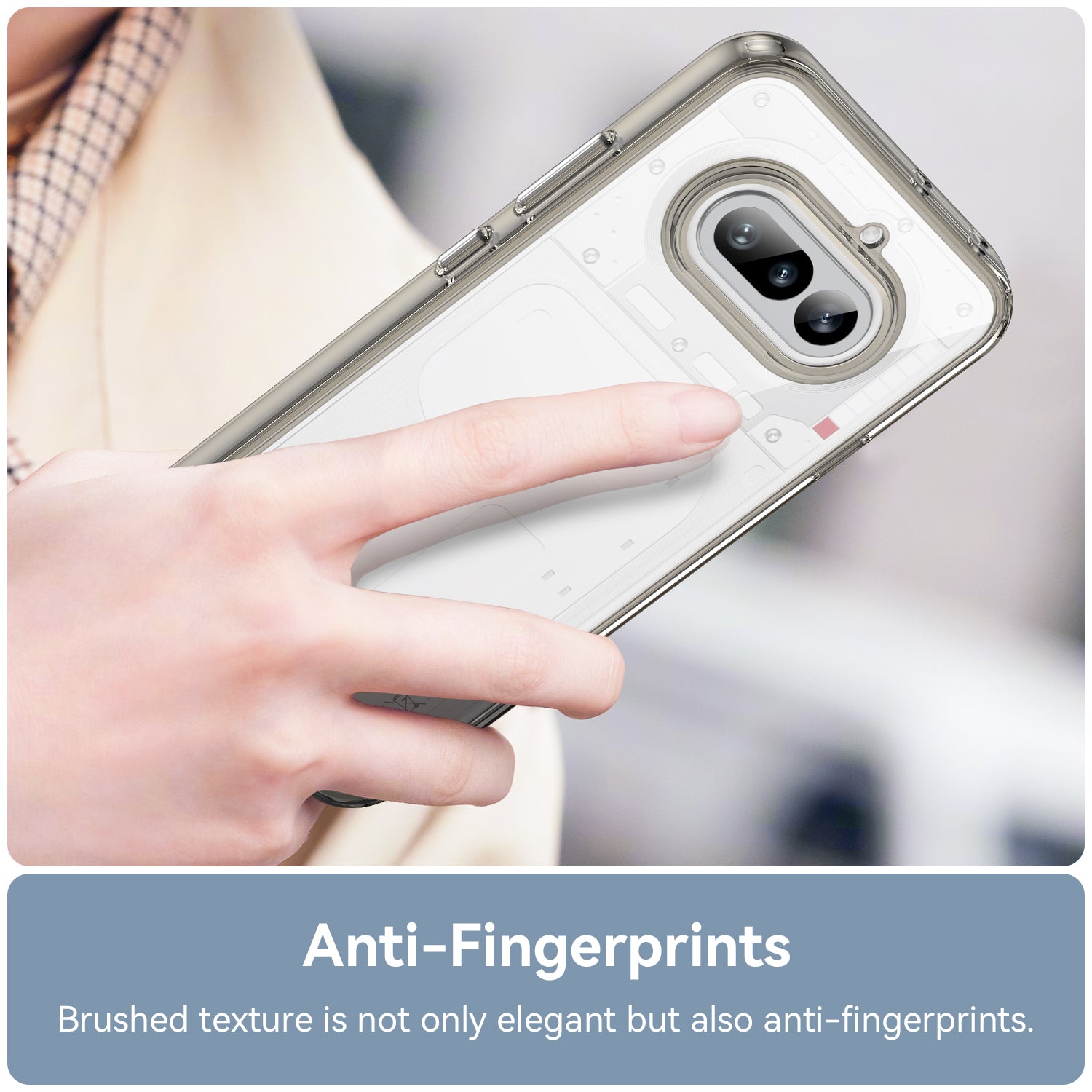 Nothing Phone (4a) Soft TPU Bumper Shockproof Cover Case [Clear Grey]