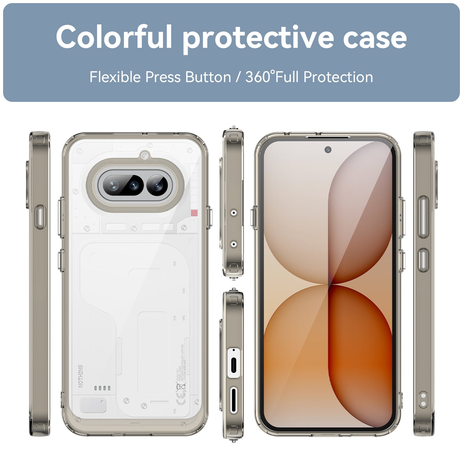 Nothing Phone (4a) Soft TPU Bumper Shockproof Cover Case [Clear Grey]