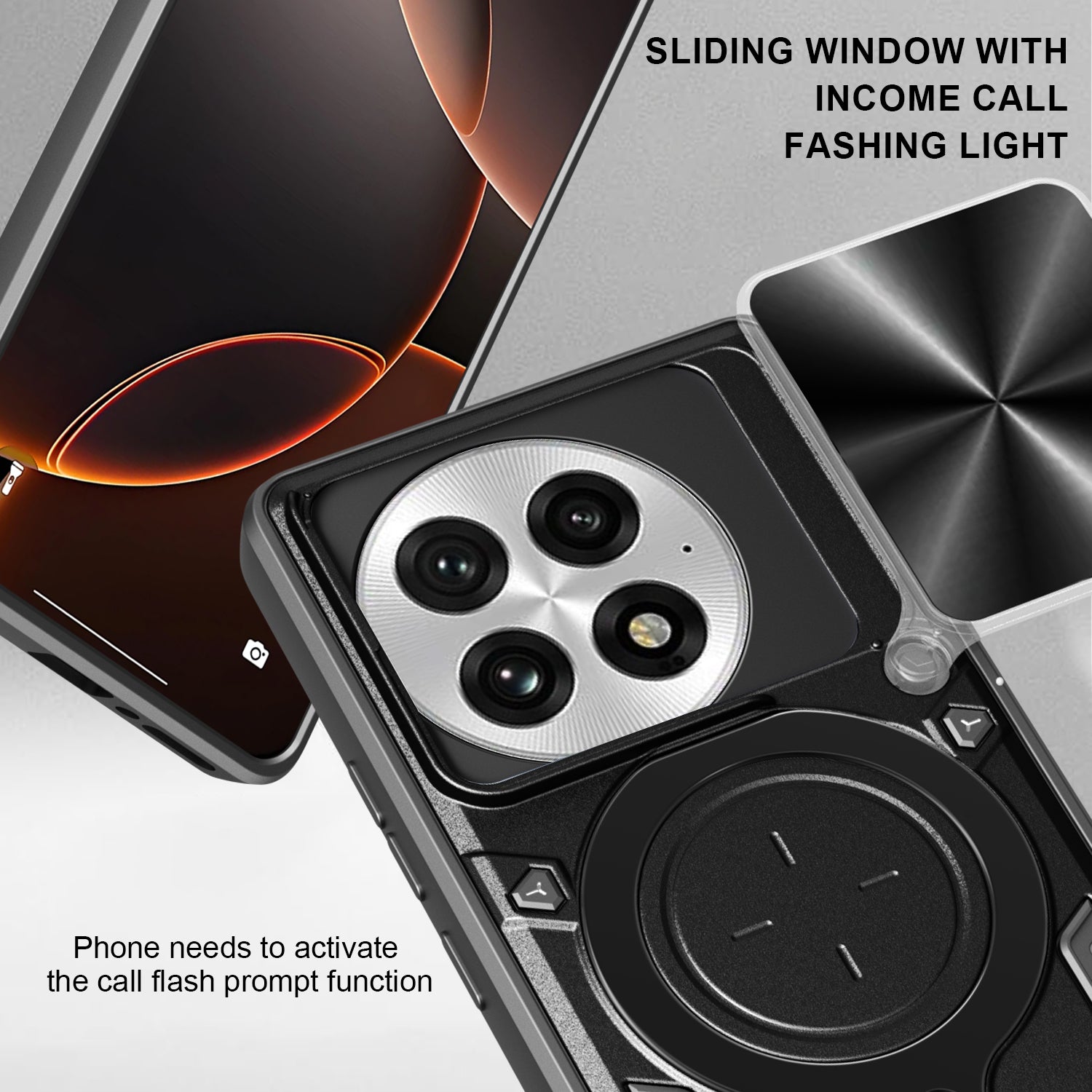 OnePlus 13 Ring Kickstand Case w/ Camera Cover [Rose Gold]
