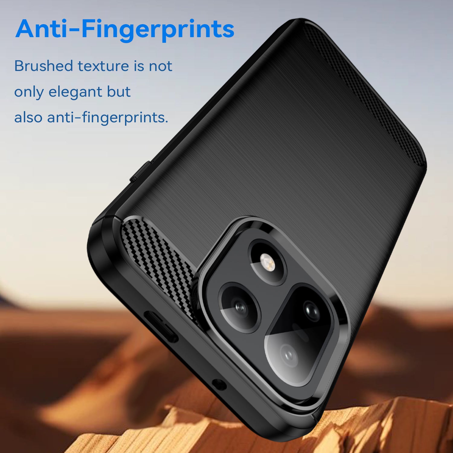 OnePlus 15 Carbon Fibre TPU Case Slim Shockproof Cover Black