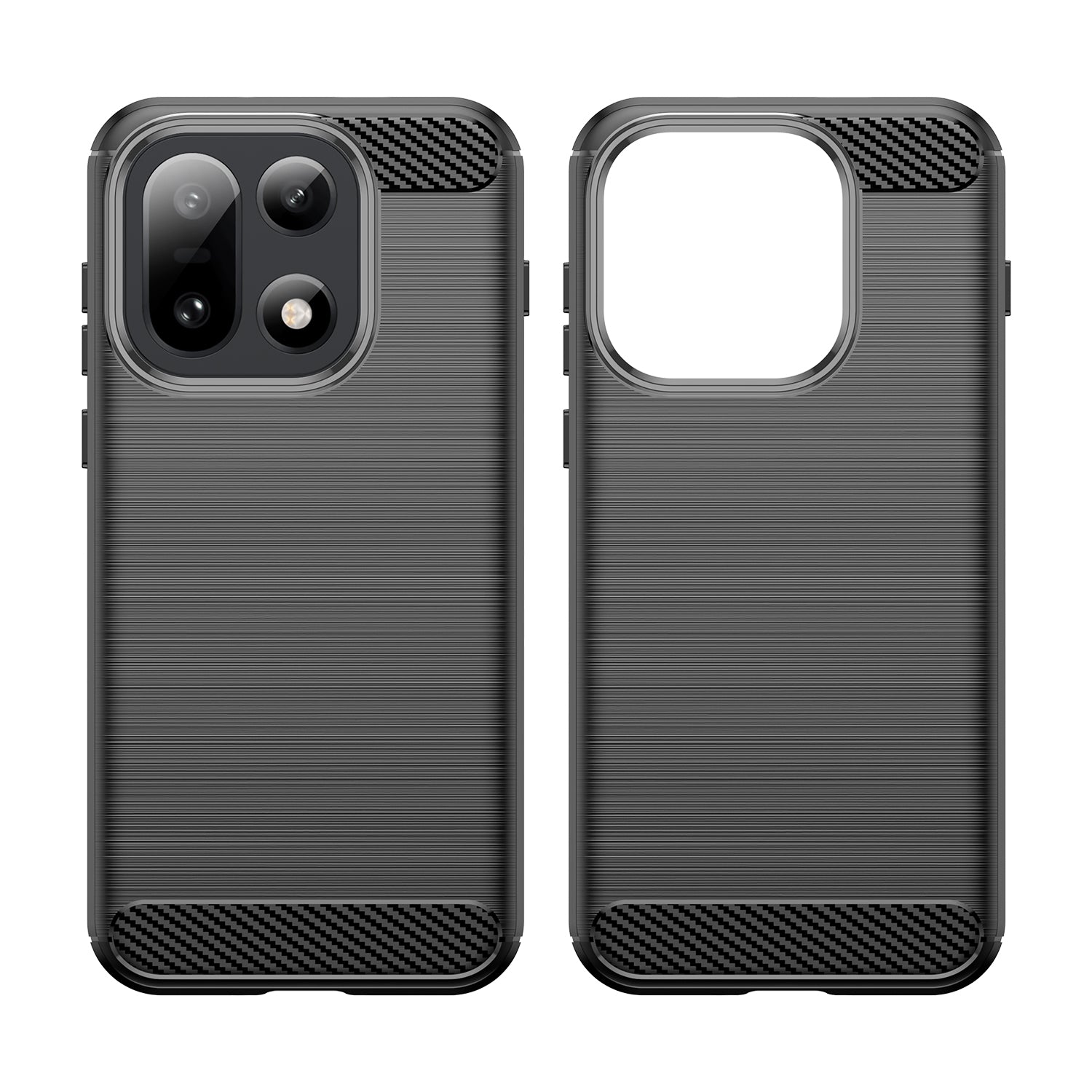 OnePlus 15 Carbon Fibre TPU Case Slim Shockproof Cover Black