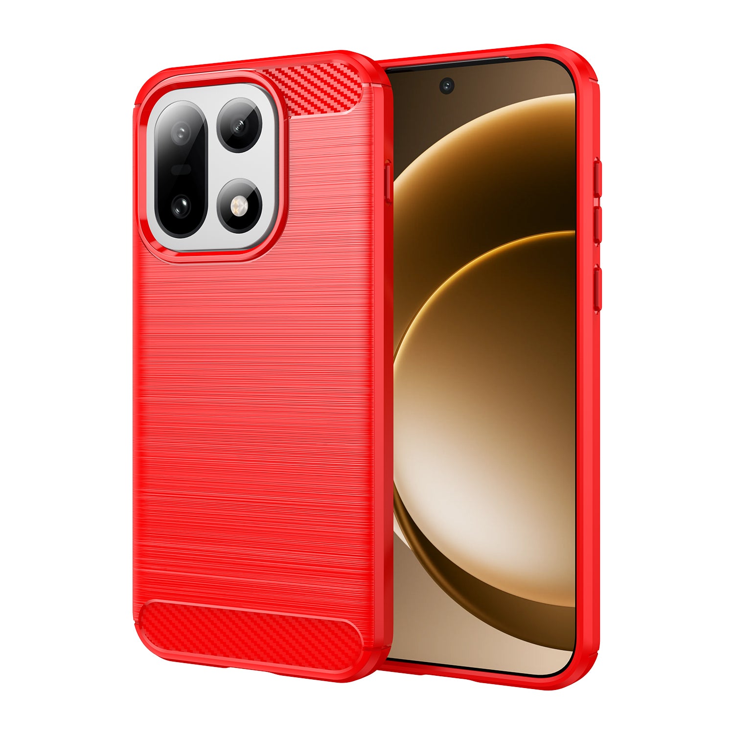 OnePlus 15 Carbon Fibre TPU Case Slim Shockproof Cover Red