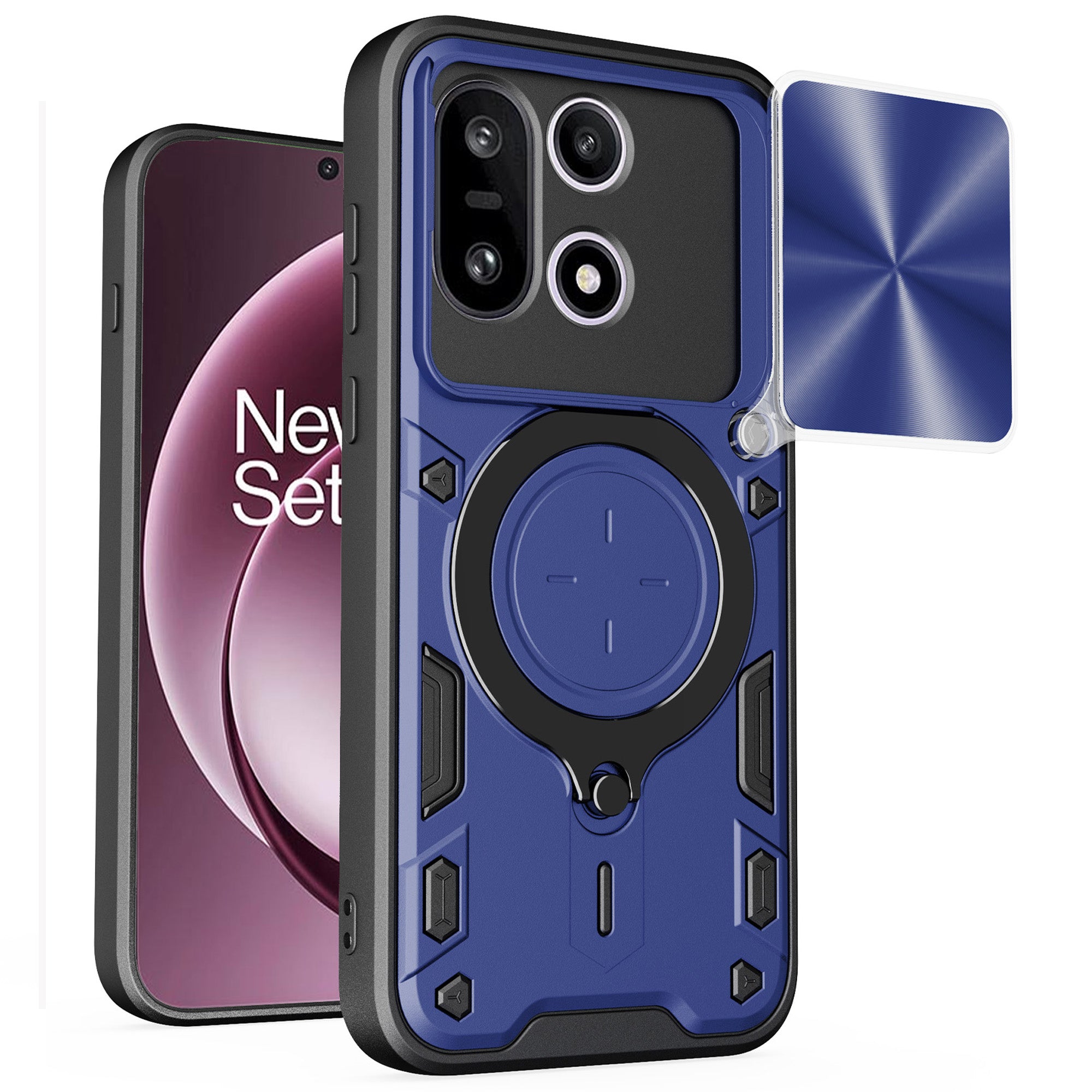 OnePlus 15 Ring Kickstand Case w/ Camera Cover [Navy]