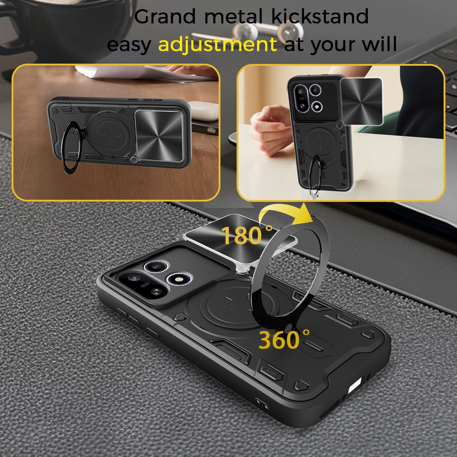 OnePlus 15 Ring Kickstand Case w/ Camera Cover [Purple]