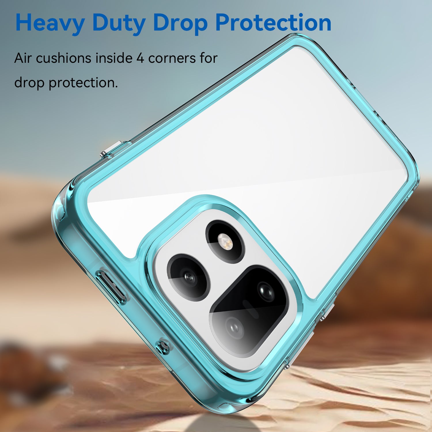 OnePlus 15 Soft TPU Bumper Shockproof Cover Case [Clear Blue]