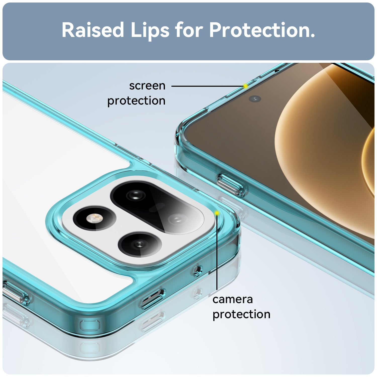 OnePlus 15 Soft TPU Bumper Shockproof Cover Case [Clear Blue]