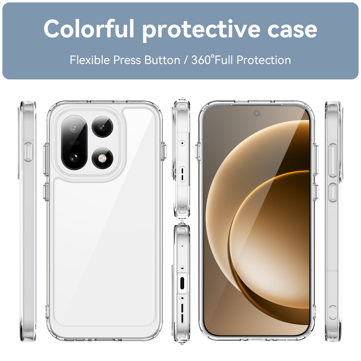 OnePlus 15 Soft TPU Bumper Shockproof Cover Case [Clear]