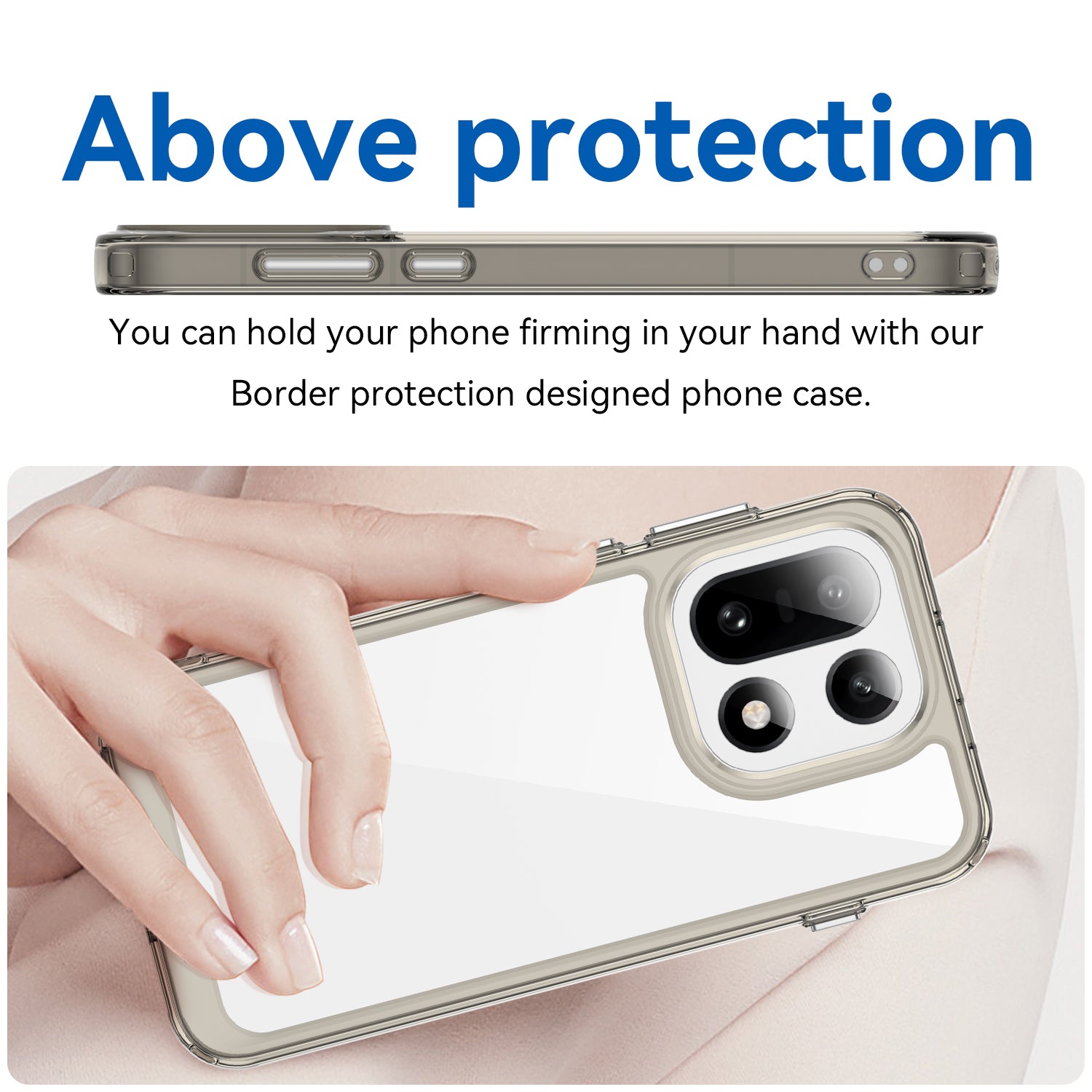OnePlus 15 Soft TPU Bumper Shockproof Cover Case [Clear Grey]
