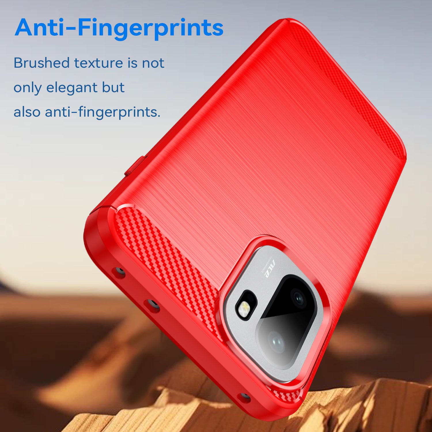 OnePlus 15R Carbon Fibre TPU Case Slim Shockproof Cover Red