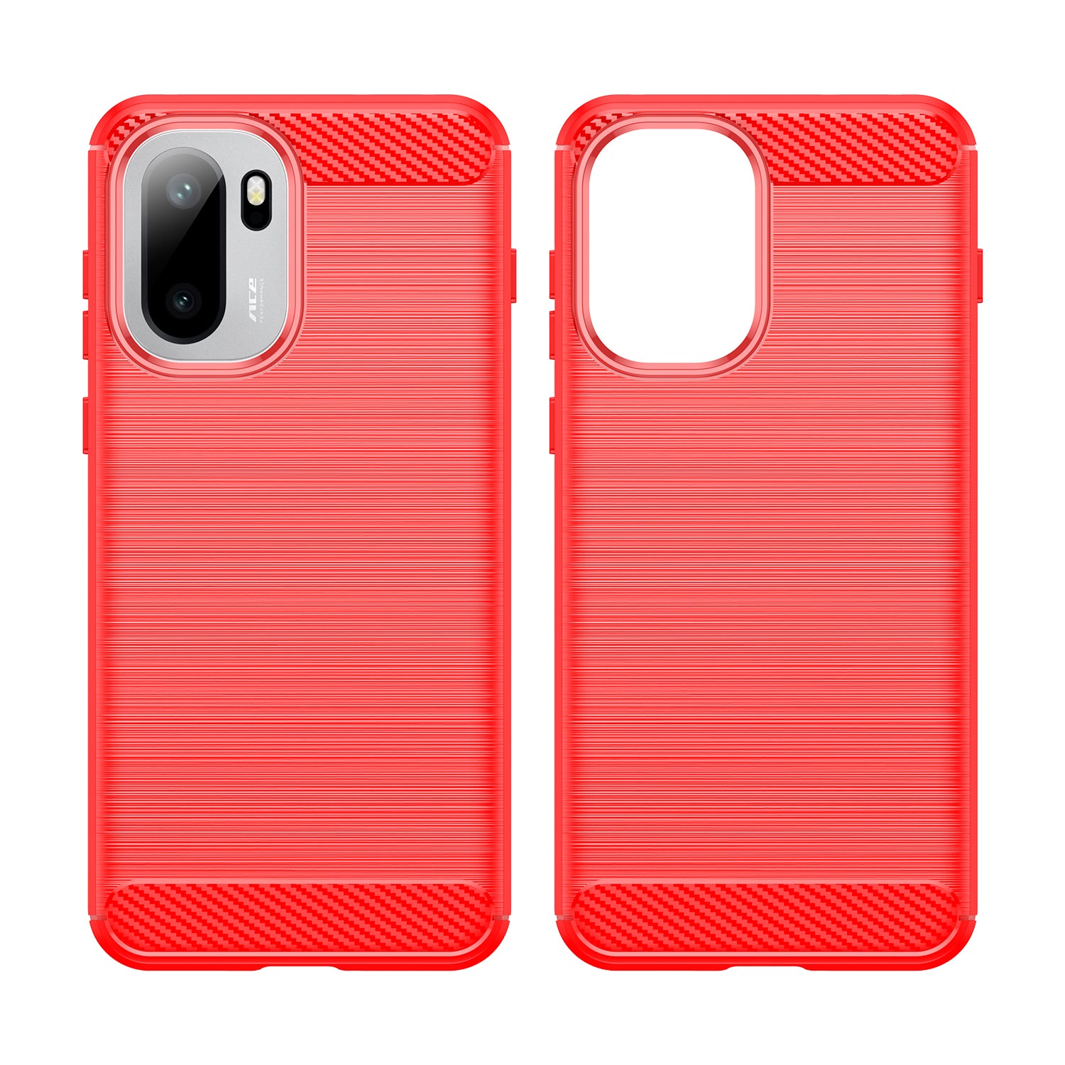 OnePlus 15R Carbon Fibre TPU Case Slim Shockproof Cover Red