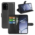 Wallet Case for OnePlus 15R – PU Leather Flip Cover with Card Holder & Stand [Black] - Black