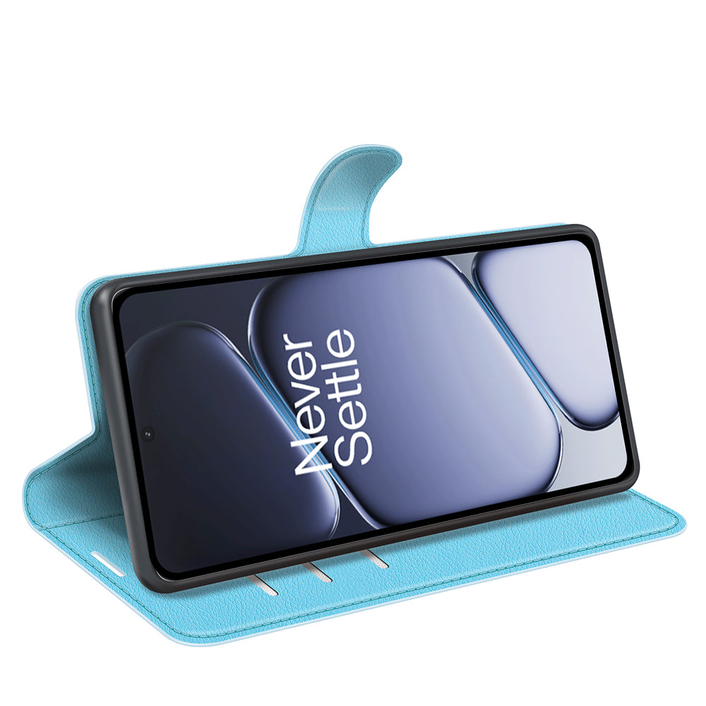 Wallet Case for OnePlus 15R – PU Leather Flip Cover with Card Holder & Stand [LightBlue]