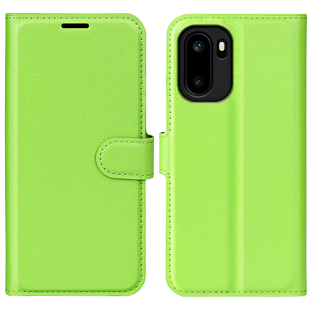 Wallet Case for OnePlus 15R – PU Leather Flip Cover with Card Holder & Stand [Green]
