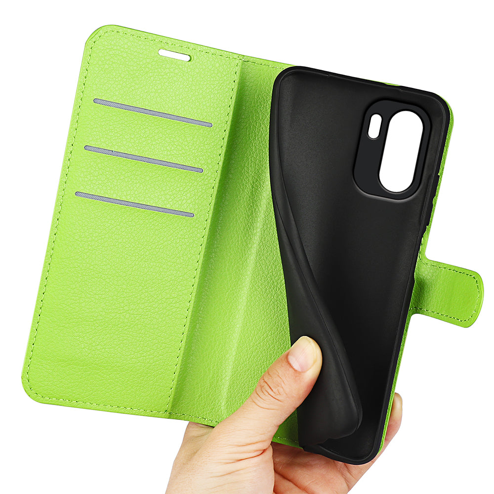 Wallet Case for OnePlus 15R – PU Leather Flip Cover with Card Holder & Stand [Green]