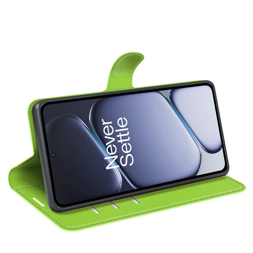 Wallet Case for OnePlus 15R – PU Leather Flip Cover with Card Holder & Stand [Green]
