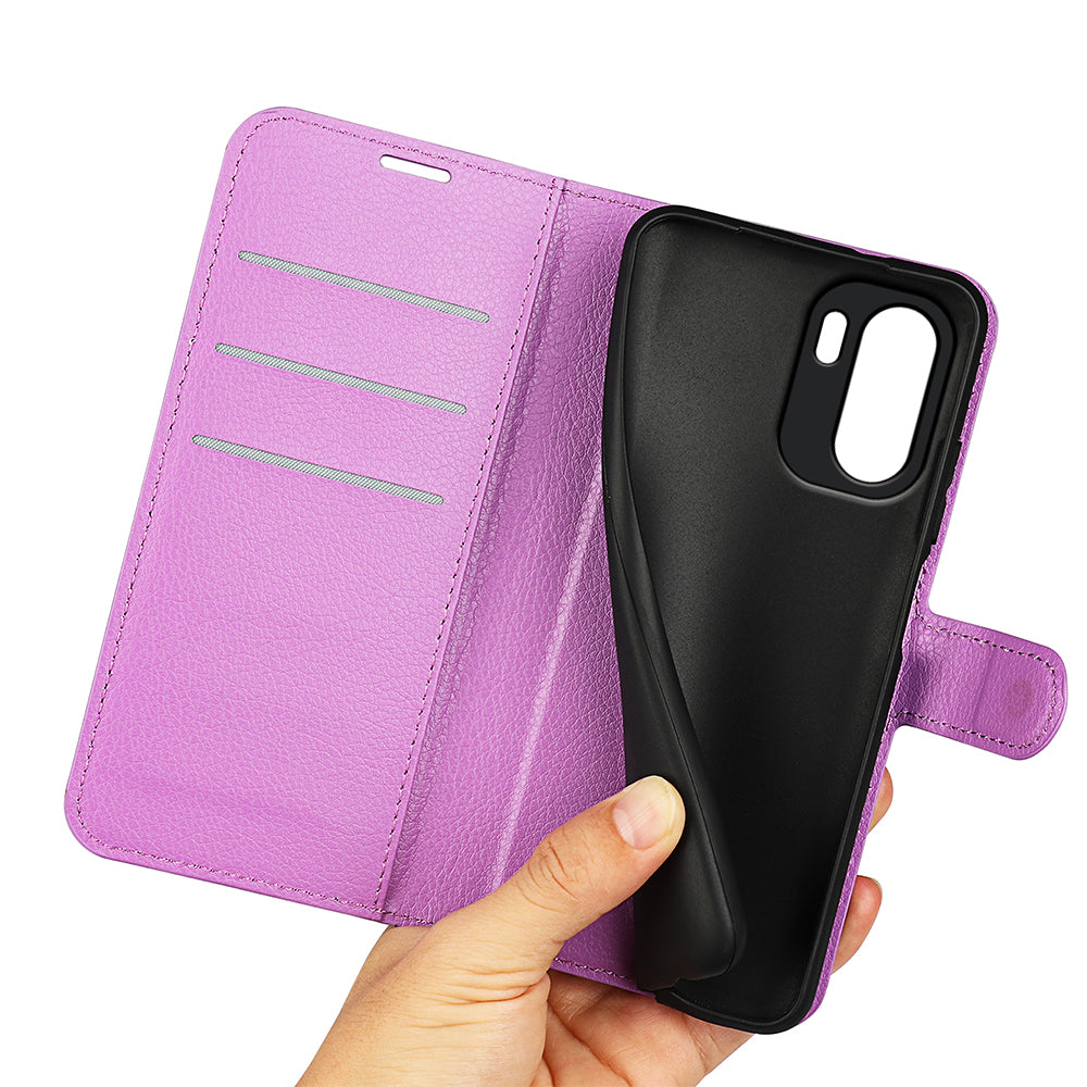 Wallet Case for OnePlus 15R – PU Leather Flip Cover with Card Holder & Stand [Purple]