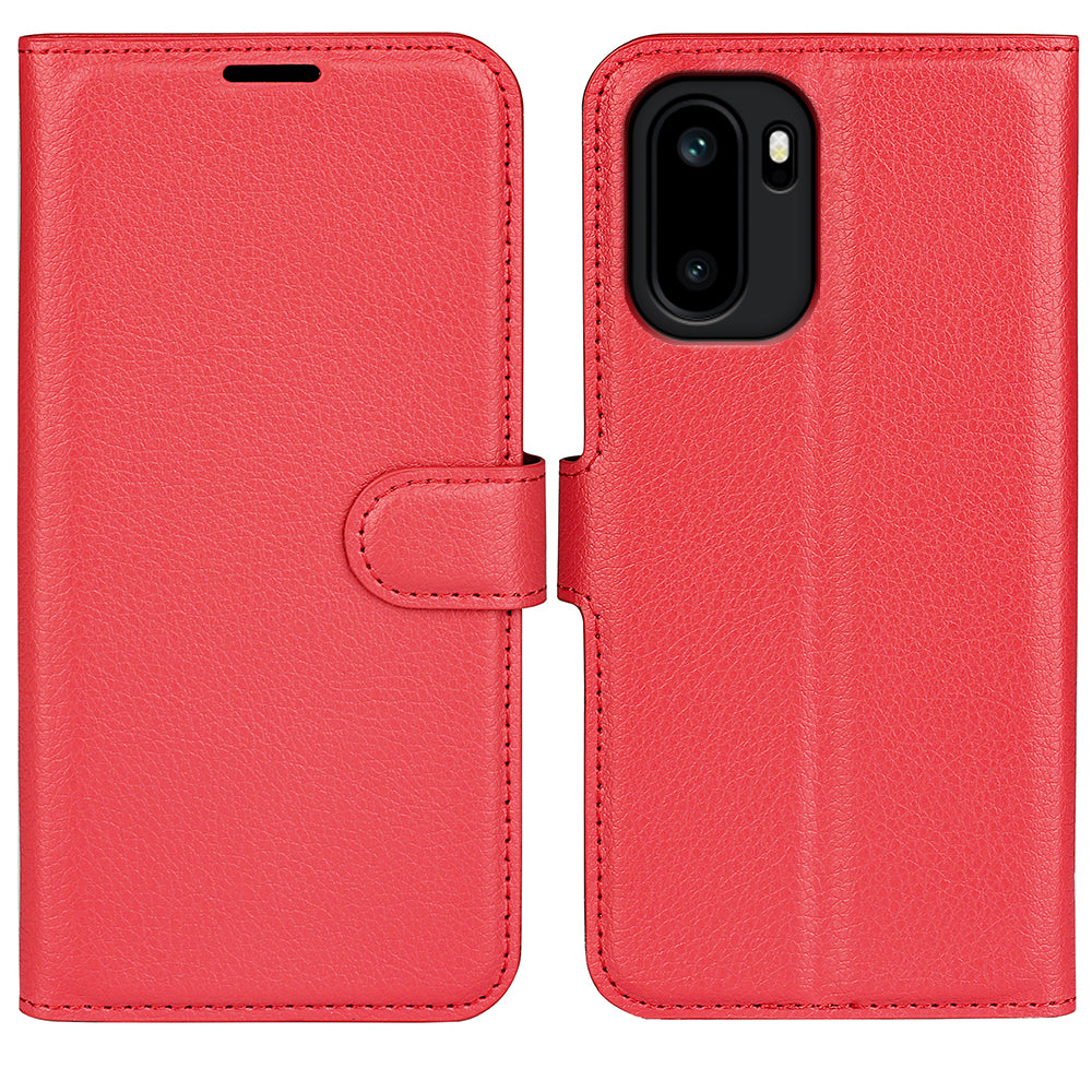 Wallet Case for OnePlus 15R – PU Leather Flip Cover with Card Holder & Stand [Red]