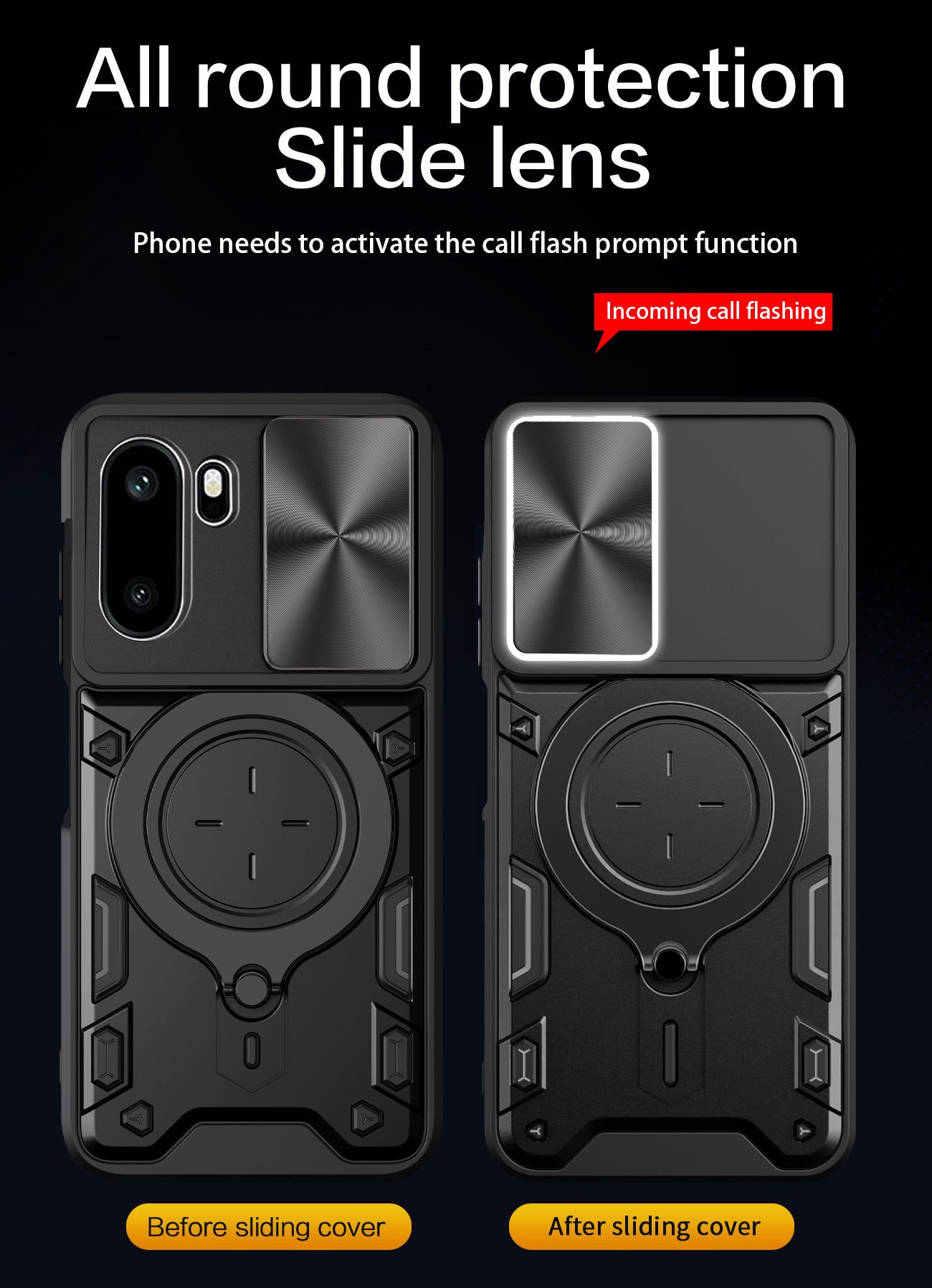 OnePlus 15R Ring Kickstand Case w/ Camera Cover [Black]