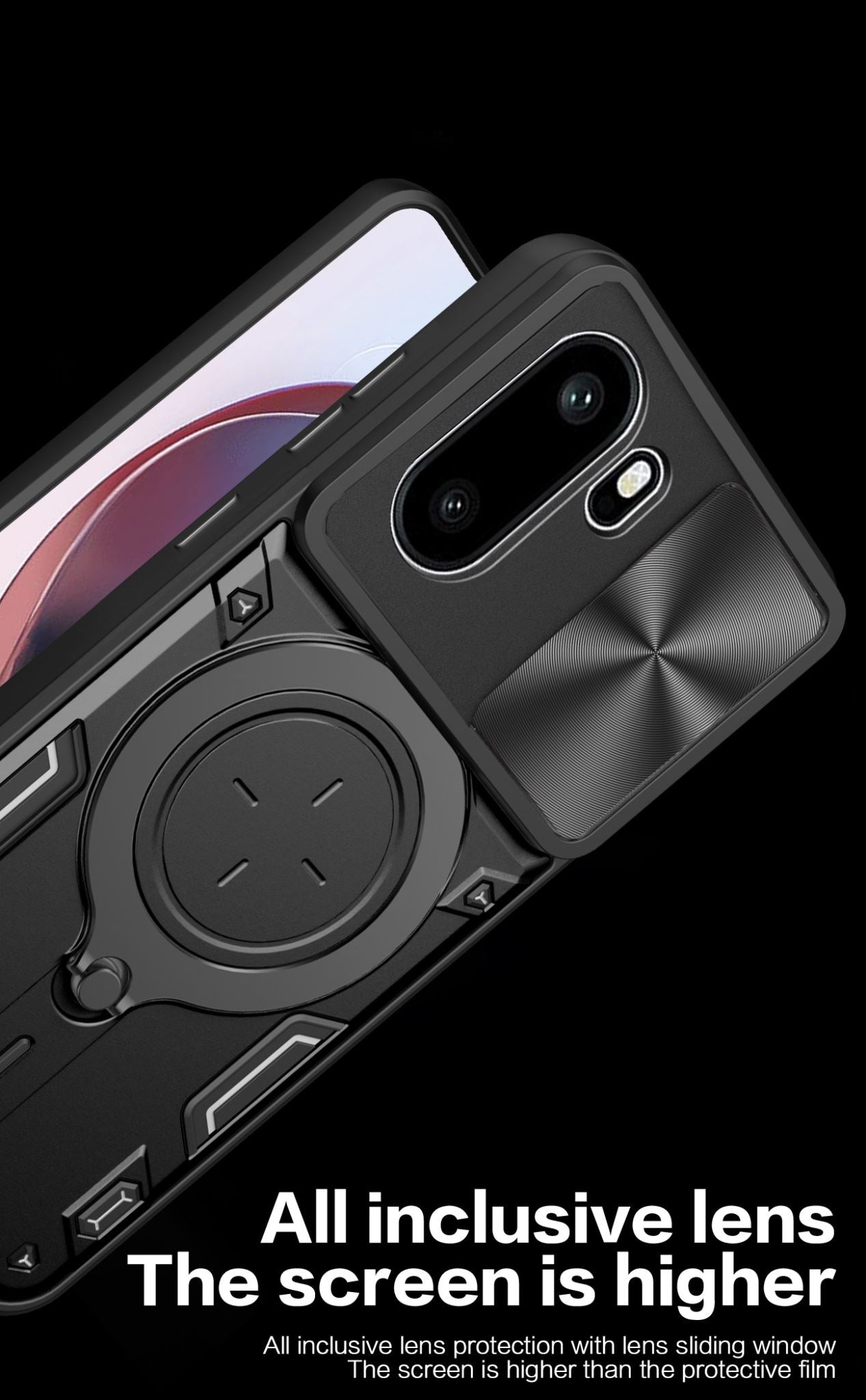 OnePlus 15R Ring Kickstand Case w/ Camera Cover [Rose Gold]