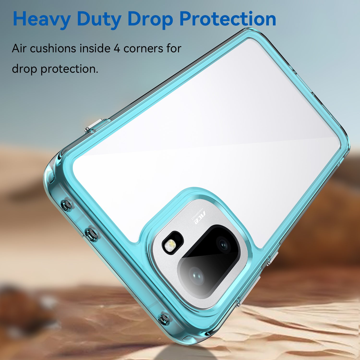 OnePlus 15R Soft TPU Bumper Shockproof Cover Case [Clear Blue]
