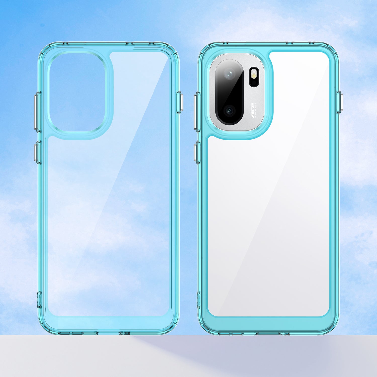 OnePlus 15R Soft TPU Bumper Shockproof Cover Case [Clear Blue]