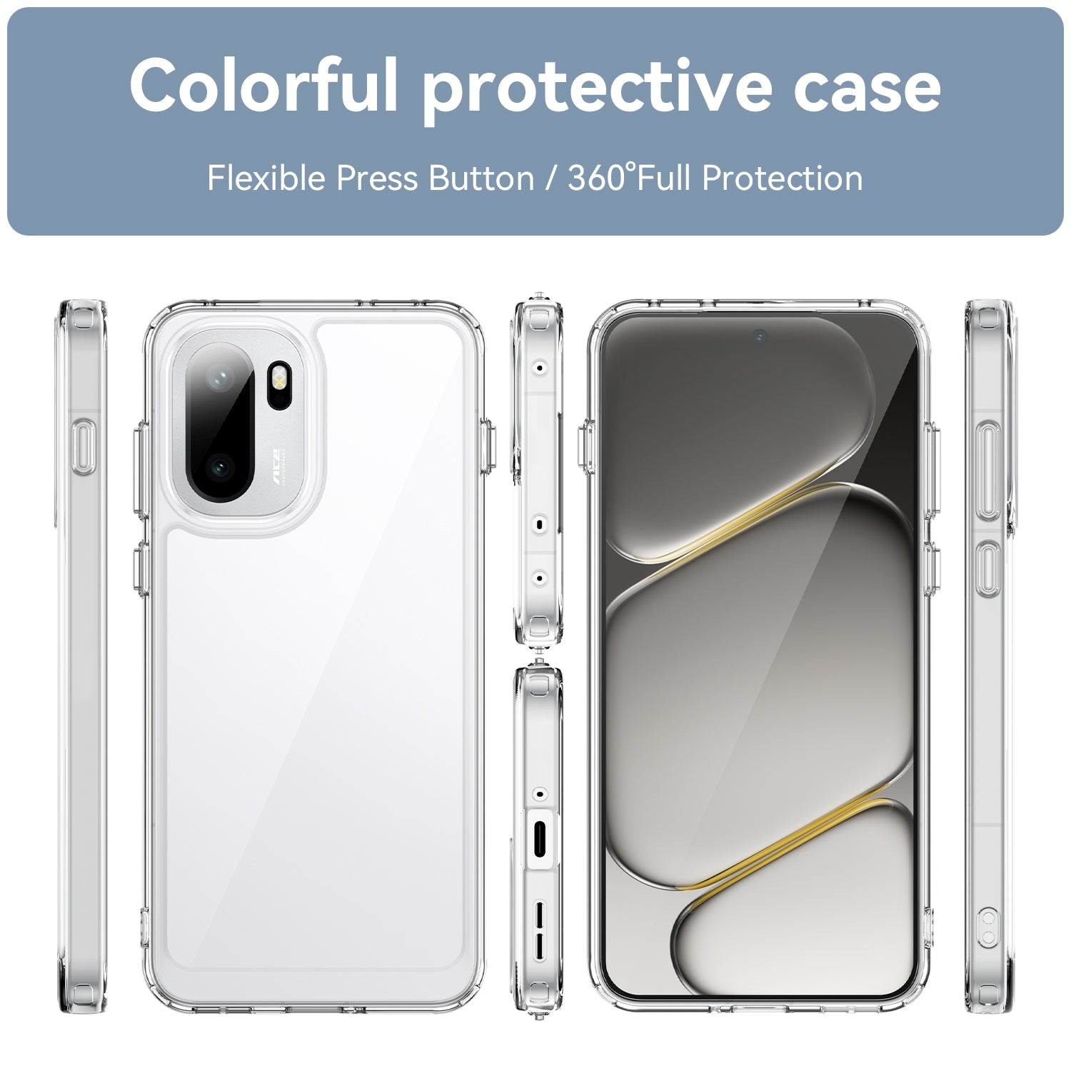 OnePlus 15R Soft TPU Bumper Shockproof Cover Case [Clear]