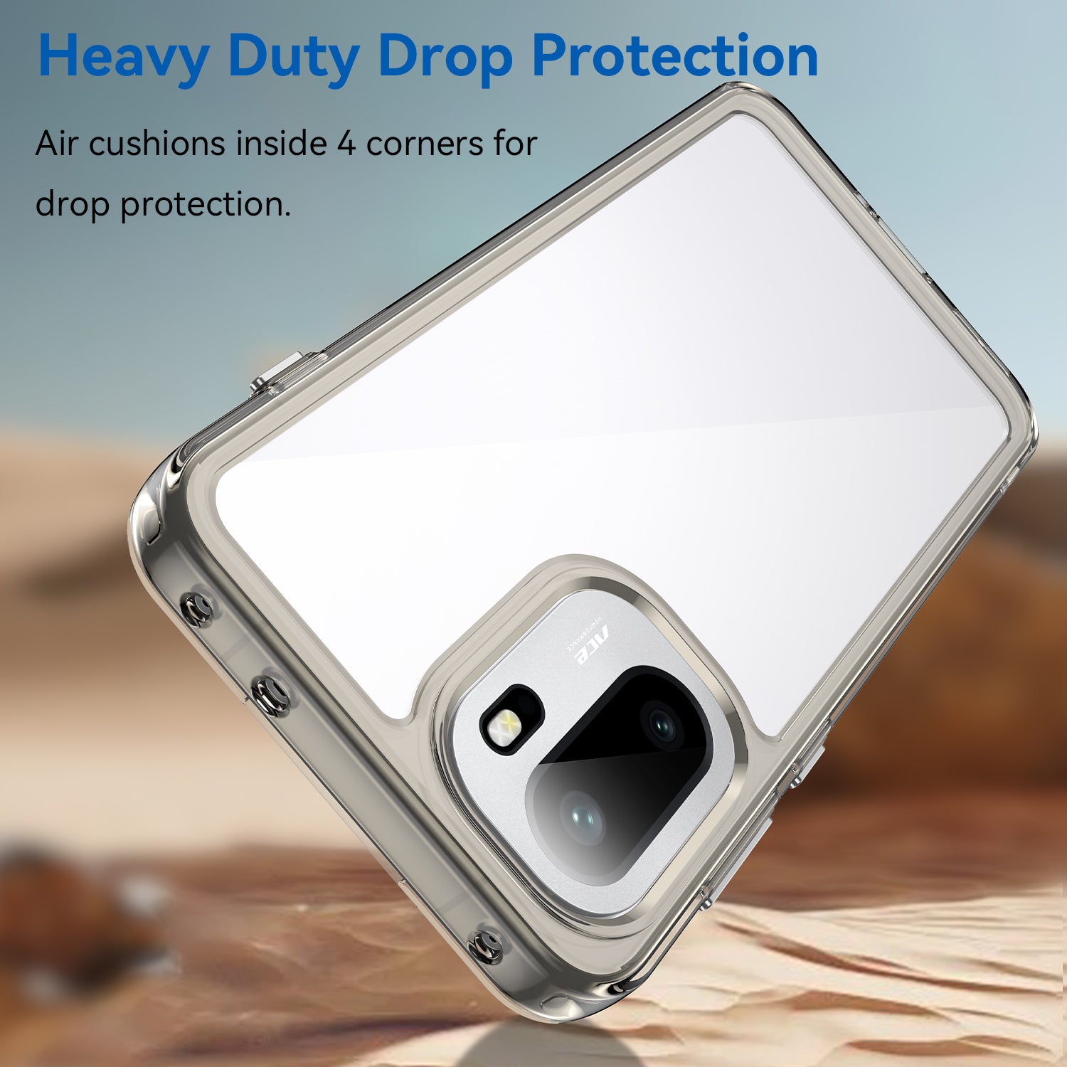 OnePlus 15R Soft TPU Bumper Shockproof Cover Case [Clear Grey]