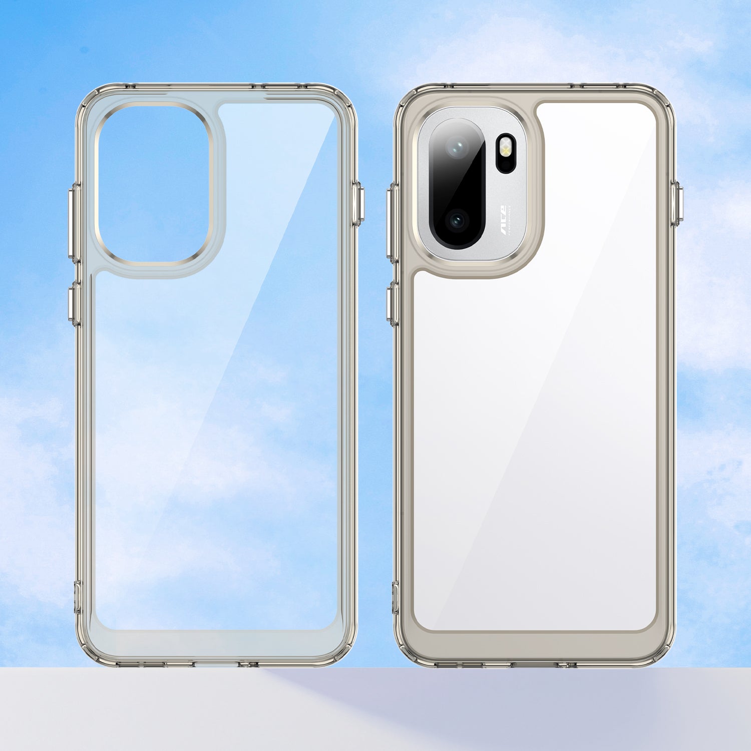 OnePlus 15R Soft TPU Bumper Shockproof Cover Case [Clear Grey]