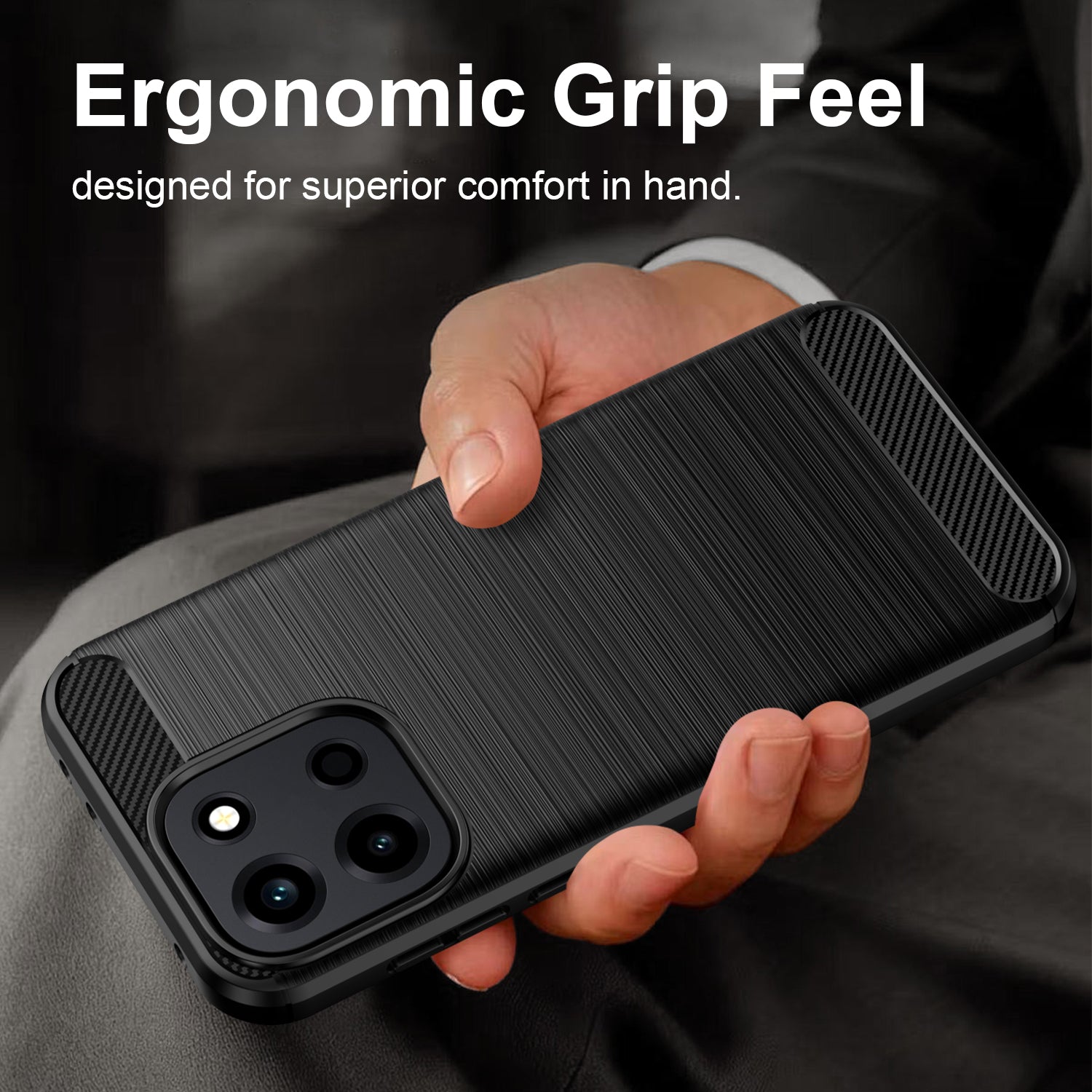 OnePlus Nord 6 / OnePlus Nord CE6 Carbon Fibre TPU Case Slim Shockproof Cover Black