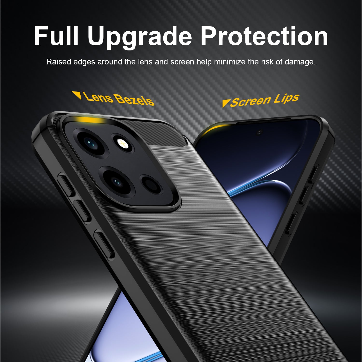 OnePlus Nord 6 / OnePlus Nord CE6 Carbon Fibre TPU Case Slim Shockproof Cover Black