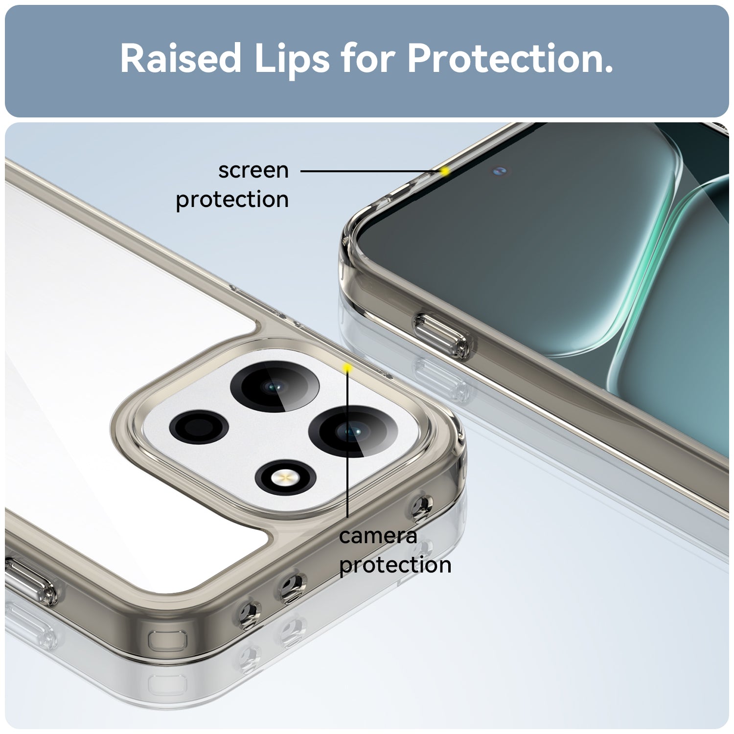 OnePlus Nord 6 / OnePlus Nord CE6 Soft TPU Bumper Shockproof Cover Case [Clear Grey]