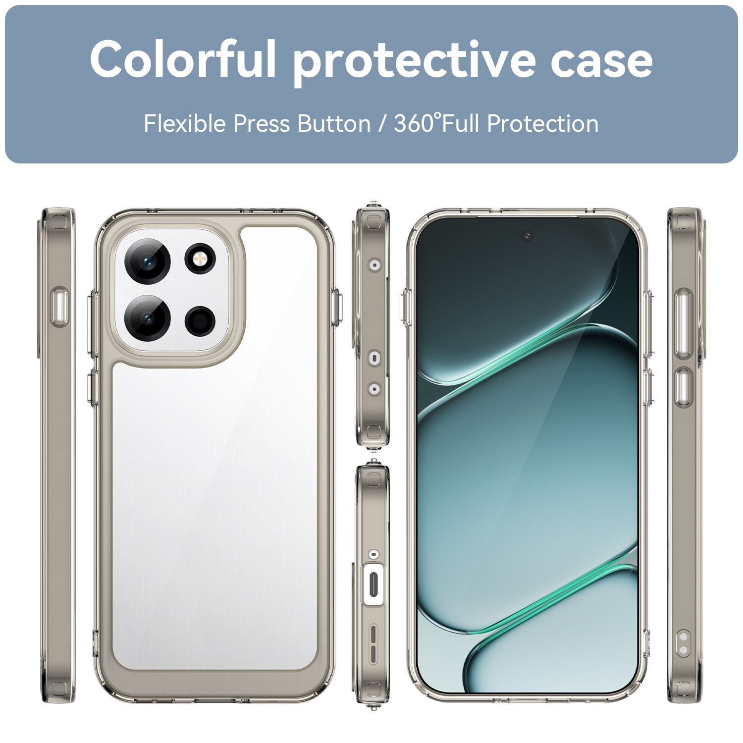 OnePlus Nord 6 / OnePlus Nord CE6 Soft TPU Bumper Shockproof Cover Case [Clear Grey]