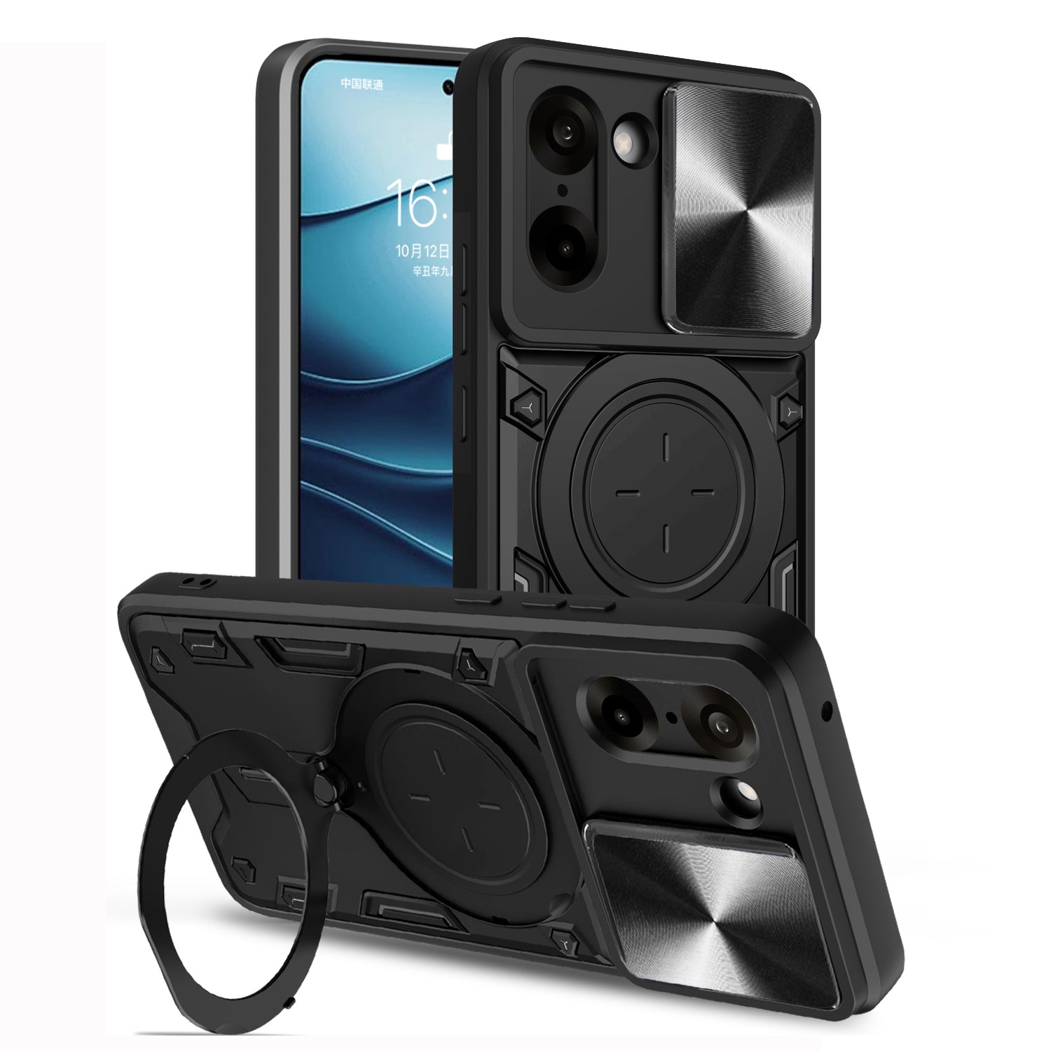OnePlus Nord CE5 Ring Kickstand Case w/ Camera Cover [Black]