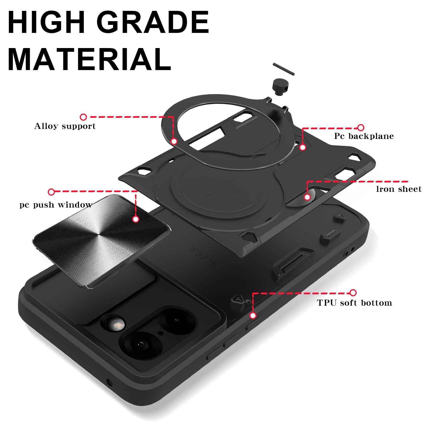 OnePlus Nord CE5 Ring Kickstand Case w/ Camera Cover [Navy]