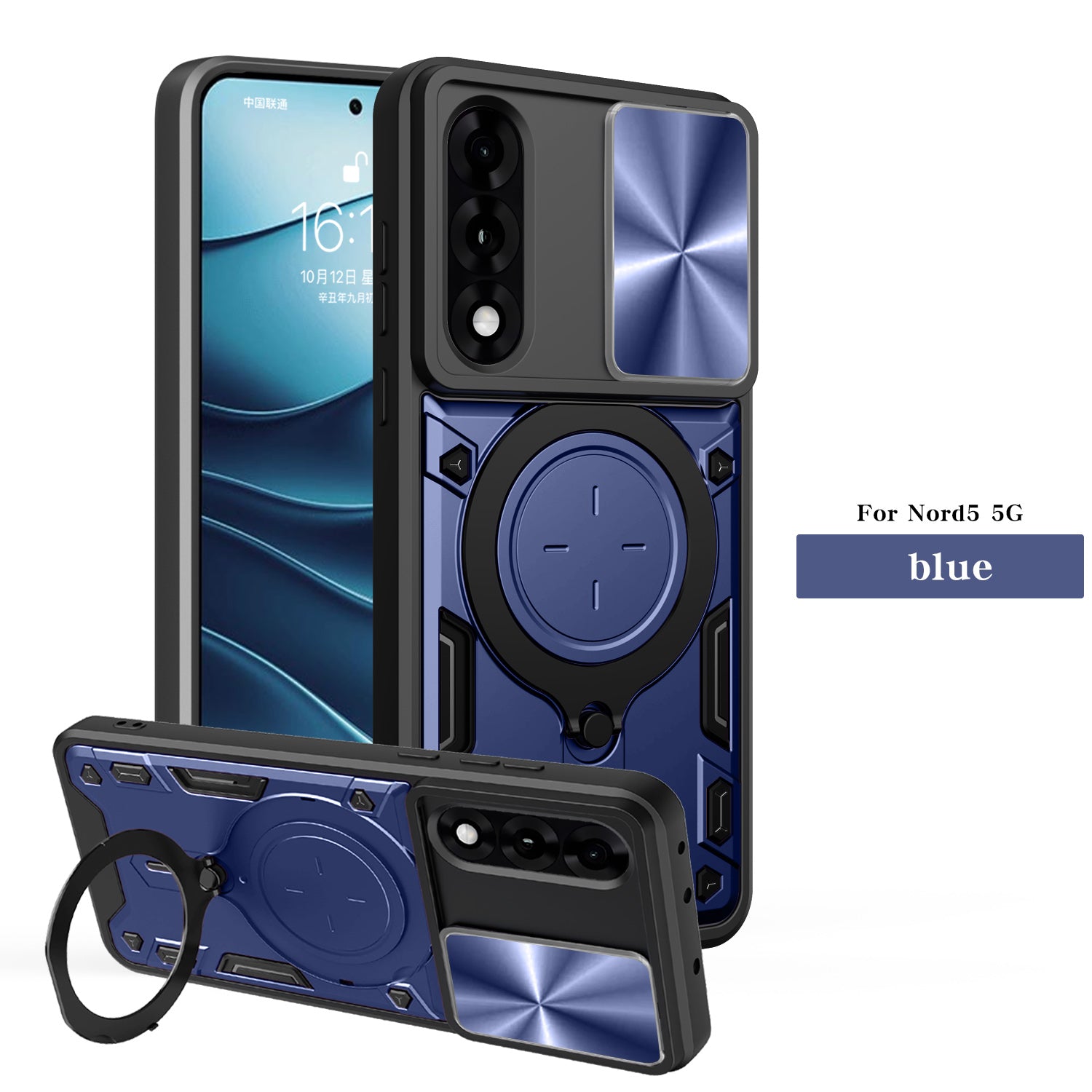 OnePlus Nord 5 Ring Kickstand Case w/ Camera Cover [Navy]