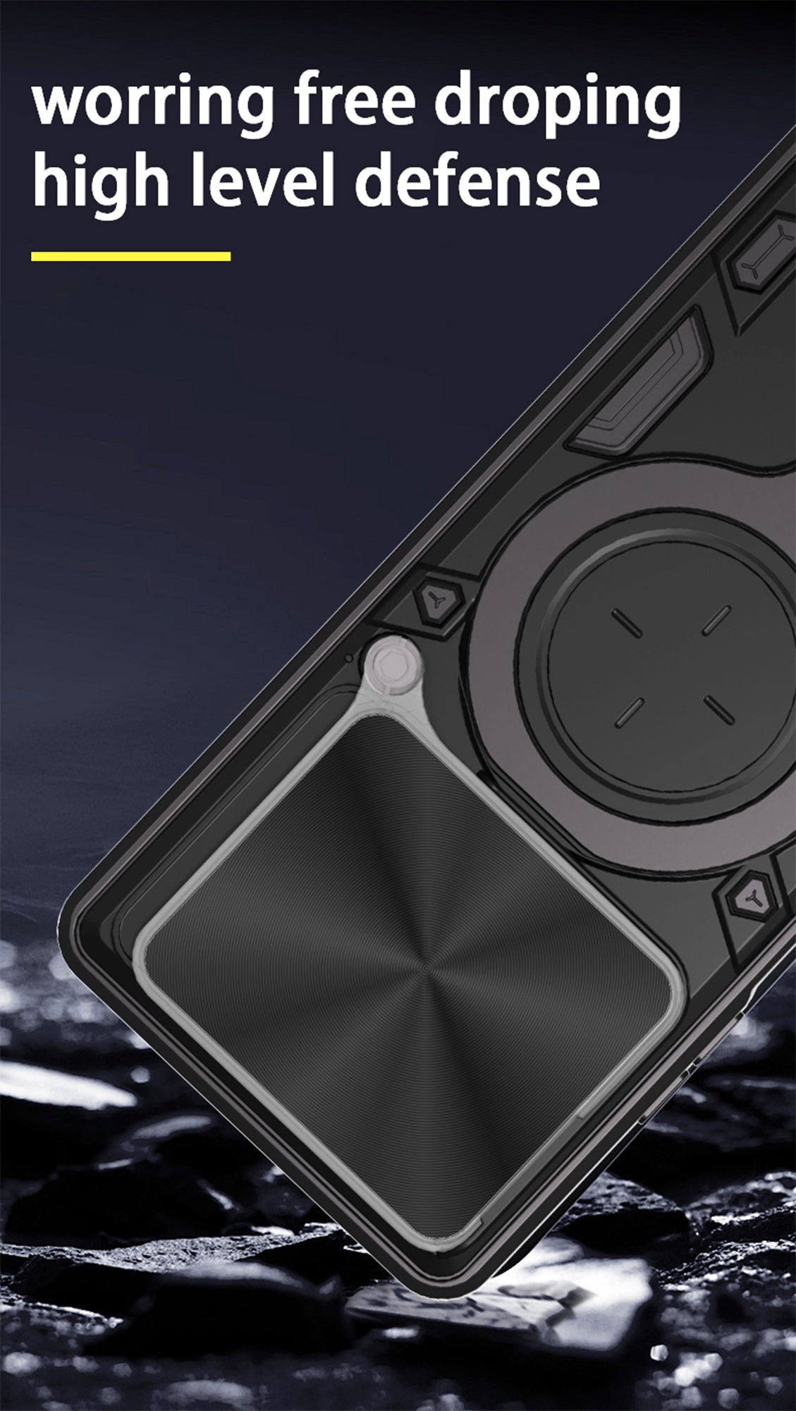 OPPO A5 Pro 5G Ring Kickstand Case w/ Camera Cover [Black]