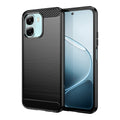 OPPO A6x Carbon Fibre TPU Case Slim Shockproof Cover Black - Black