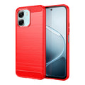 OPPO A6x Carbon Fibre TPU Case Slim Shockproof Cover Red - Red