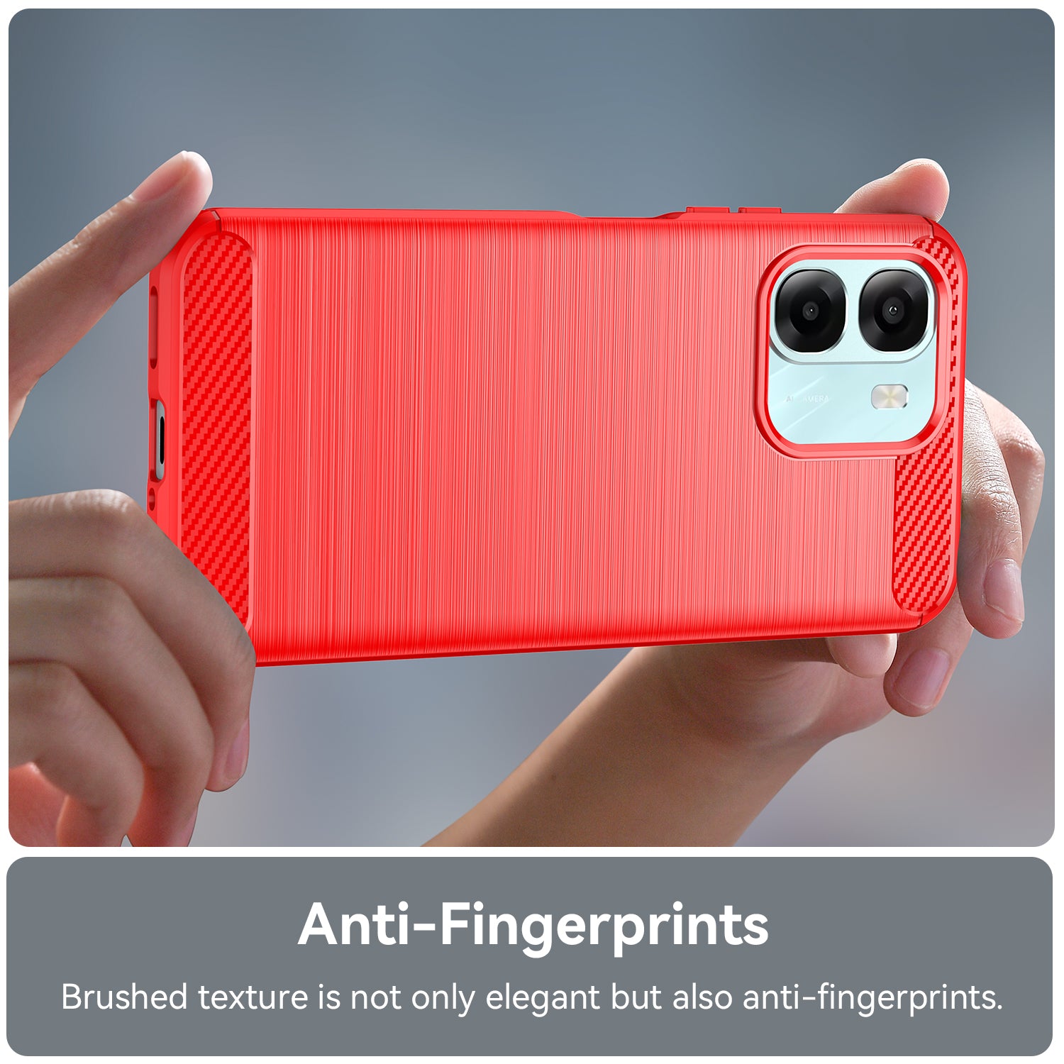 OPPO A6x Carbon Fibre TPU Case Slim Shockproof Cover Red