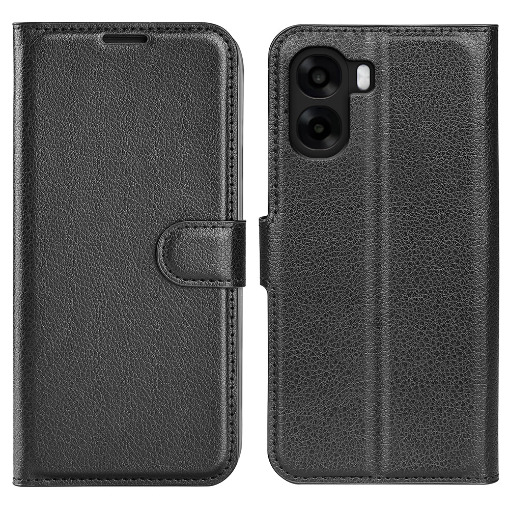 Wallet Case for OPPO A6x 2026 – PU Leather Flip Cover with Card Holder & Stand [Black]