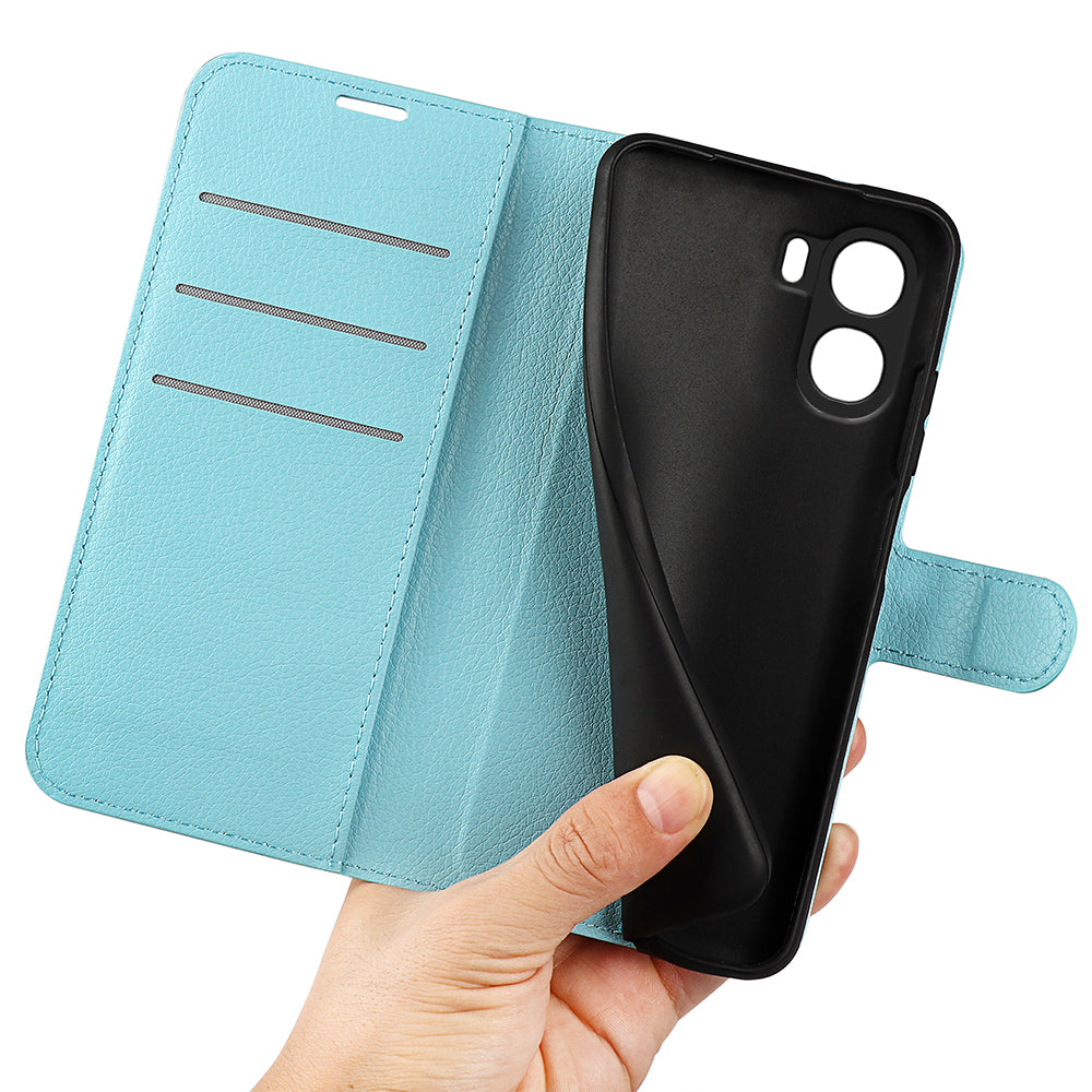 Wallet Case for OPPO A6x 2026 – PU Leather Flip Cover with Card Holder & Stand [LightBlue]