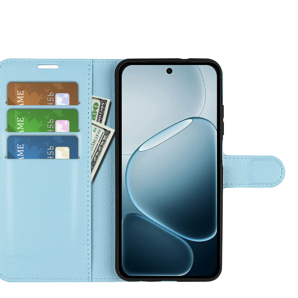 Wallet Case for OPPO A6x 2026 – PU Leather Flip Cover with Card Holder & Stand [LightBlue]