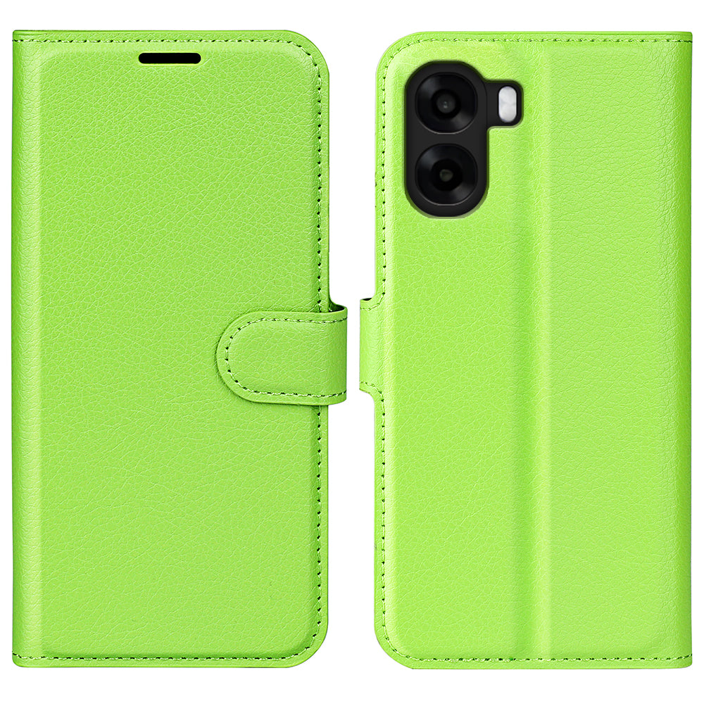 Wallet Case for OPPO A6x 2026 – PU Leather Flip Cover with Card Holder & Stand [Green]
