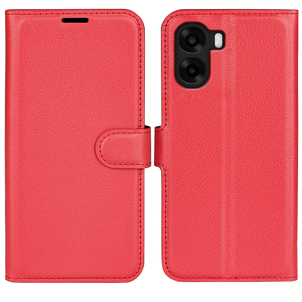 Wallet Case for OPPO A6x 2026 – PU Leather Flip Cover with Card Holder & Stand [Red]