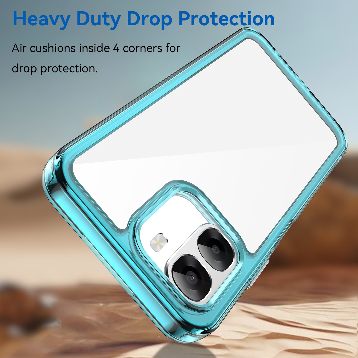 OPPO A6x 2026 Soft TPU Bumper Shockproof Cover Case [Clear Blue]