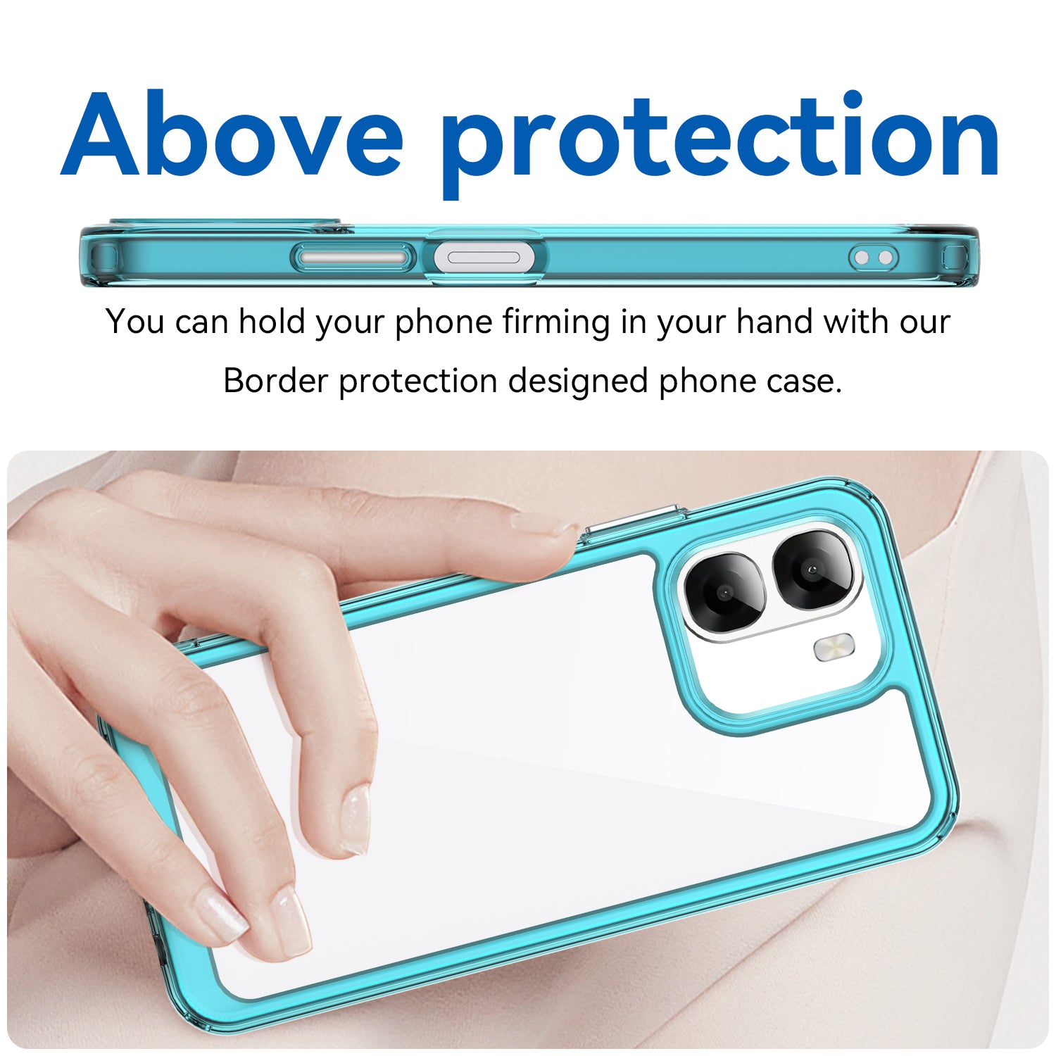 OPPO A6x 2026 Soft TPU Bumper Shockproof Cover Case [Clear Blue]