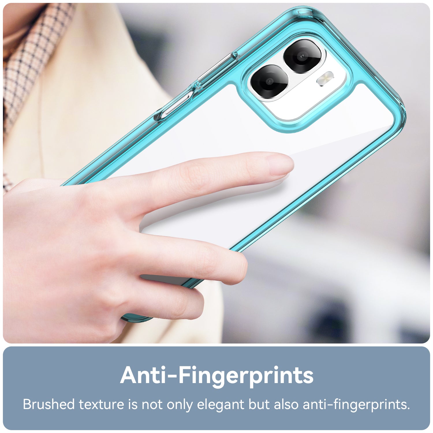 OPPO A6x 2026 Soft TPU Bumper Shockproof Cover Case [Clear Blue]