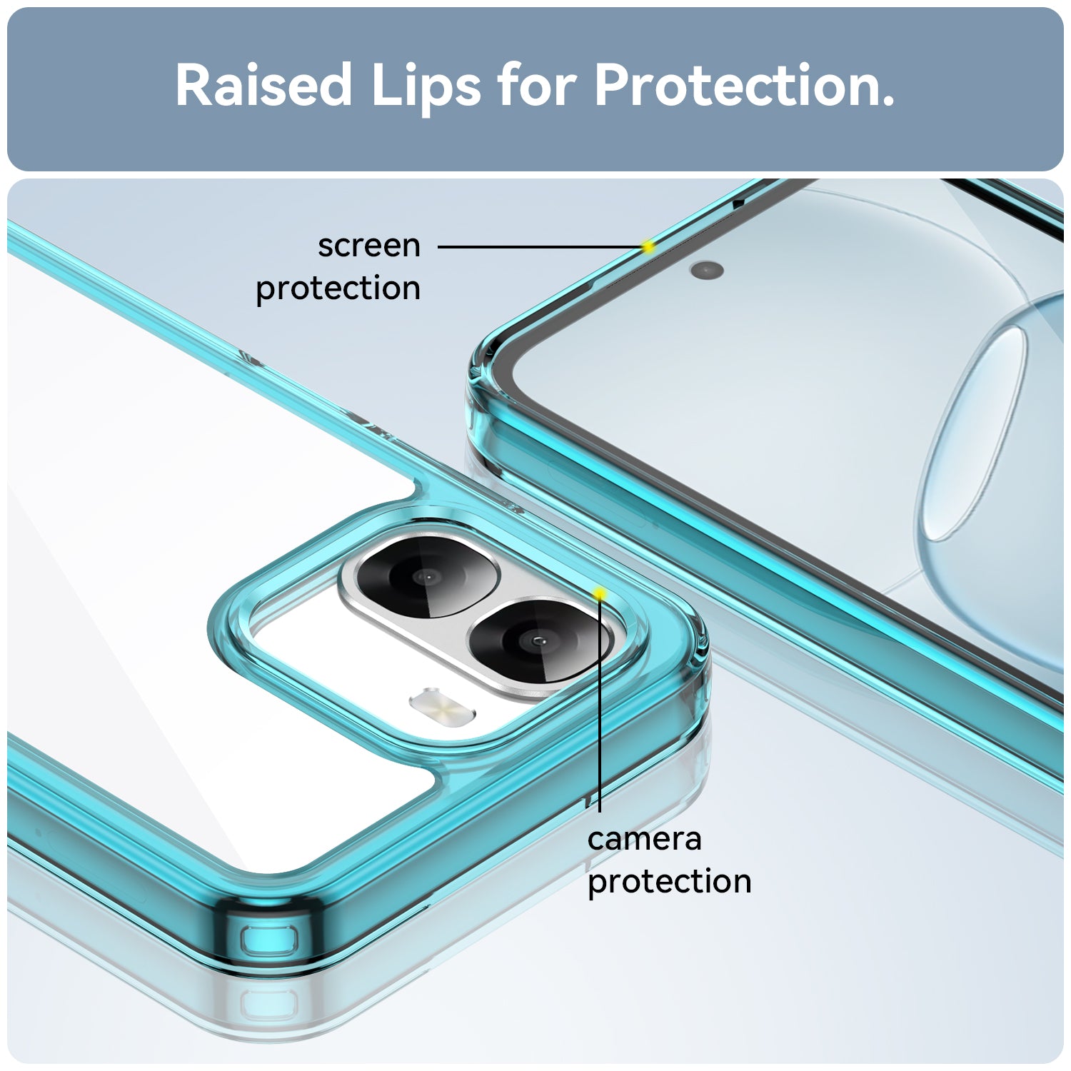 OPPO A6x 2026 Soft TPU Bumper Shockproof Cover Case [Clear Blue]